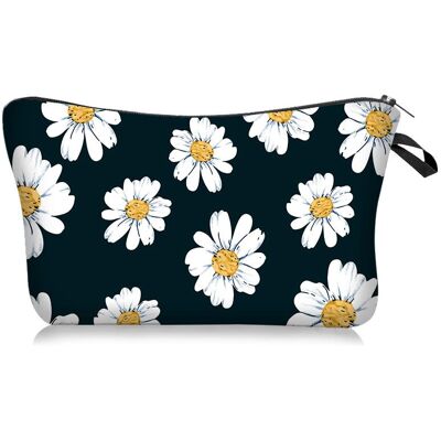 Etui Na Kosmetyki Płótno Czarne Stokrotki 22x14 Cm Zamek Błyskawiczny Etui Na Kosmetyki Płótno Czarne Stokrotki 22x14 Cm Zamek Błyskawiczny