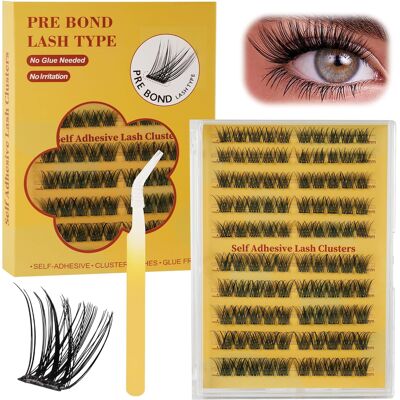 Samoprzylepne Rzęsy 120 Sztuk Klastry Volume Z Pęsetą Zestaw Diy 10-16 Mm Samoprzylepne Rzęsy 120 Sztuk Klastry Volume Z Pęsetą Zestaw Diy 10-16 Mm