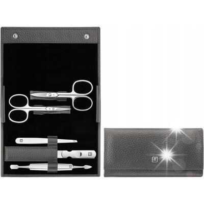 Zwilling Classic Inox Zestaw Do Manicure Antracyt Skórzane Etui 5 Elementów Zwilling Classic Inox Zestaw Do Manicure Antracyt Skórzane Etui 5 Elementów