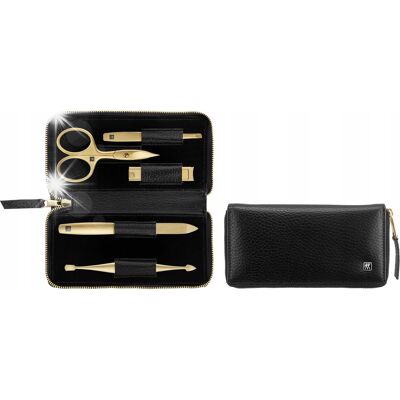 Zwilling Tx Gold Edition Zestaw Do Manicure Czarne Skórzane Etui 5 El. Zwilling Tx Gold Edition Zestaw Do Manicure Czarne Skórzane Etui 5 El.