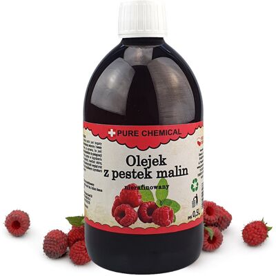 Pure Chemical, Olej Z Pestek Malin Nierafinowany Naturalny Zimno Tłoczony, 500ml Pure Chemical, Olej Z Pestek Malin Nierafinowany Naturalny Zimno Tłoczony, 500ml