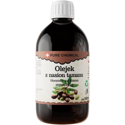 Pure Chemical, Olejek Tamanu Nierafinowany Tłoczony Na Zimno, 500ml Pure Chemical, Olejek Tamanu Nierafinowany Tłoczony Na Zimno, 500ml