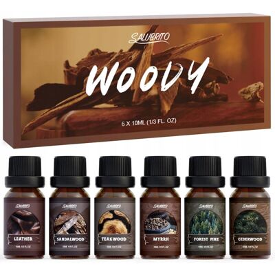 Inny producent Salubrito woody zestaw 6 olejków eterycznych drzewnych do dyfuzora 6x 10ml Inny producent Salubrito woody zestaw 6 olejków eterycznych drzewnych do dyfuzora 6x 10ml