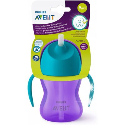 Philips AVENT kubek niekapek ze słomką SCF796/02 200ml 9m+ Philips AVENT kubek niekapek ze słomką SCF796/02 200ml 9m+