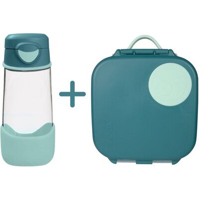B.Box, Zestaw butelka tritanowa i lunchbox 450 ml, Emerald Forest B.Box, Zestaw butelka tritanowa i lunchbox 450 ml, Emerald Forest
