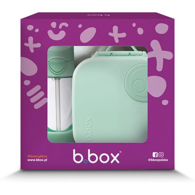 B.Box Zestaw Mini Lunchbox + Butelka Tritanowa ze słomką 450ml Spearmint 3+ B.Box Zestaw Mini Lunchbox + Butelka Tritanowa ze słomką 450ml Spearmint 3+