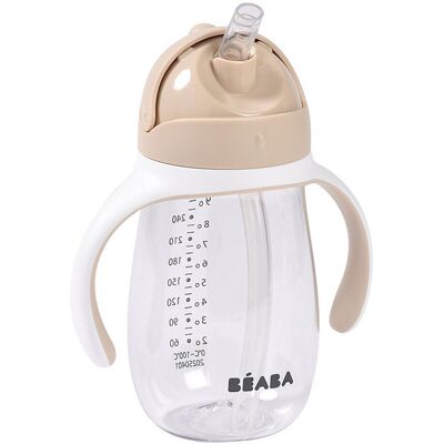 Beaba Bidon niekapek ze słomką tritanowy 300 ml Clay Earth Beaba Bidon niekapek ze słomką tritanowy 300 ml Clay Earth