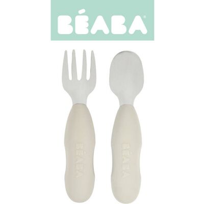 Beaba, Zestaw Pierwszych Sztućców Ze Stali Nierdzewnej Velvet Grey Beaba, Zestaw Pierwszych Sztućców Ze Stali Nierdzewnej Velvet Grey