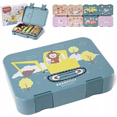 Inny producent BEARFOOT BPA Free Lunchbox Bento Box for Kids - Blue Inny producent BEARFOOT BPA Free Lunchbox Bento Box for Kids - Blue