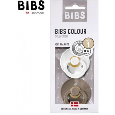 Bibs 2Pack S White & Dark Oak Smoczek Uspokajający Dla Dziecka Bibs 2Pack S White & Dark Oak Smoczek Uspokajający Dla Dziecka