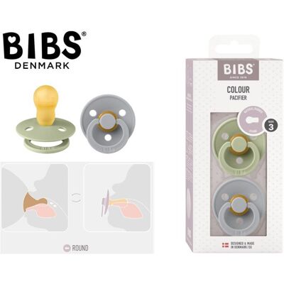 BIBS COLOUR 2-PACK CLOUD & SAGE L Smoczek Uspokajający kauczuk Hevea BIBS COLOUR 2-PACK CLOUD & SAGE L Smoczek Uspokajający kauczuk Hevea