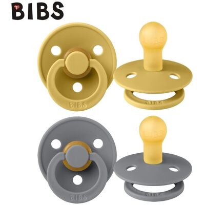 Bibs Colour 2-Pack Mustard & Smoke S Smoczek Uspokajający Kauczuk Hevea Bibs Colour 2-Pack Mustard & Smoke S Smoczek Uspokajający Kauczuk Hevea