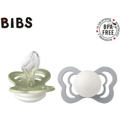 BIBS COUTURE 2-PACK SAGE GLOW & CLOUD GLOW M Smoczek Anatomiczny silikonowy BIBS COUTURE 2-PACK SAGE GLOW & CLOUD GLOW M Smoczek Anatomiczny silikonowy