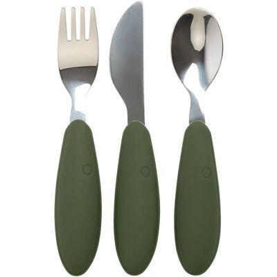 BIBS CUTLERY SET HUNTER GREEN 3 częściowy zestaw sztućców BIBS CUTLERY SET HUNTER GREEN 3 częściowy zestaw sztućców