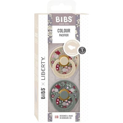 BIBS LIBERTY COLOUR ANATOMICAL 2-PACK CHAMOMILE LAWN PINE S Smoczek Anatomiczny kauczuk Hevea BIBS LIBERTY COLOUR ANATOMICAL 2-PACK CHAMOMILE LAWN PINE S Smoczek Anatomiczny kauczuk Hevea