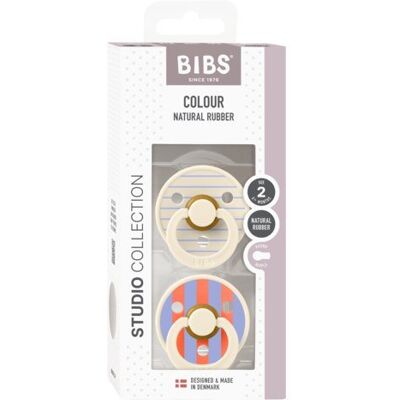 BIBS STUDIO COLOUR 2-PACK PIN IVORY & HUSH M Smoczek uspokajający kauczuk Hevea BIBS STUDIO COLOUR 2-PACK PIN IVORY & HUSH M Smoczek uspokajający kauczuk Hevea