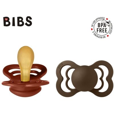 BIBS SUPREME 2-PACK RUST & MOCHA M Smoczek Symetryczny kauczuk Hevea BIBS SUPREME 2-PACK RUST & MOCHA M Smoczek Symetryczny kauczuk Hevea