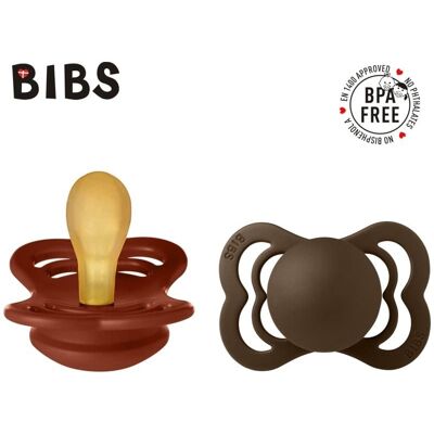 BIBS SUPREME 2-PACK RUST & MOCHA S Smoczek Symetryczny kauczuk Hevea BIBS SUPREME 2-PACK RUST & MOCHA S Smoczek Symetryczny kauczuk Hevea