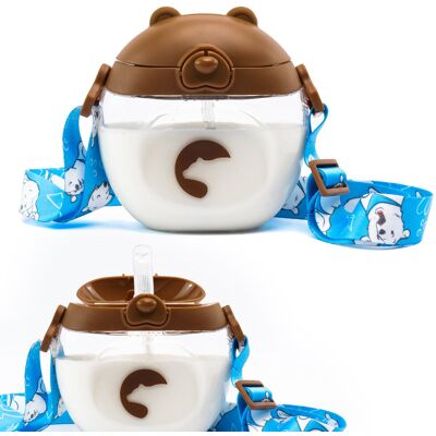 Kidnort Bidon dziecięcy Baer 300ml Brązowy 6M+ Tritan Słomka Smycz BPA FREE Kidnort Bidon dziecięcy Baer 300ml Brązowy 6M+ Tritan Słomka Smycz BPA FREE
