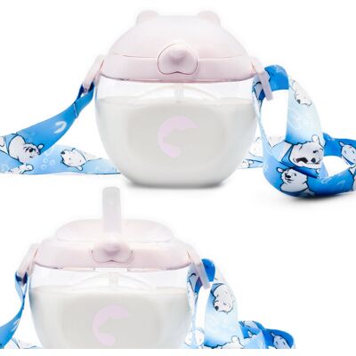Kidnort Bidon dziecięcy Baer 300ml Różowy 6M+ Tritan Słomka Smycz BPA FREE Kidnort Bidon dziecięcy Baer 300ml Różowy 6M+ Tritan Słomka Smycz BPA FREE