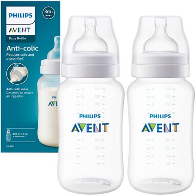 Butelka antykolkowa PHILIPS AVENT SCY106/01, 2 szt. - 330 ml smoczek 3m+ ergonomiczna łatwe czyszczenie BPA free Butelka antykolkowa PHILIPS AVENT SCY106/01, 2 szt. - 330 ml smoczek 3m+ ergonomiczna łatwe czyszczenie BPA free