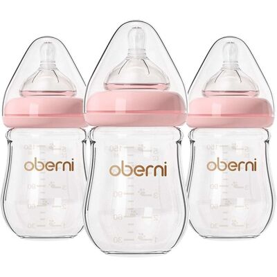 Akuku Butelka szklana antykolkowa 150ml zestaw antykolkowe 0-3 msc BPA FREE 3 szt Akuku Butelka szklana antykolkowa 150ml zestaw antykolkowe 0-3 msc BPA FREE 3 szt