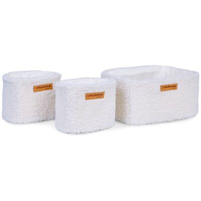 Childhome - Paniers Teddy écru - ecru - tkanina - Storage Baskets Childhome - Paniers Teddy écru - ecru - tkanina - Storage Baskets