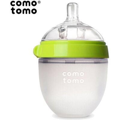 Comotomo, Antykolkowa butelka silikonowa, MOM'S BREAST, 150 ml, Green, Newborn Comotomo, Antykolkowa butelka silikonowa, MOM'S BREAST, 150 ml, Green, Newborn