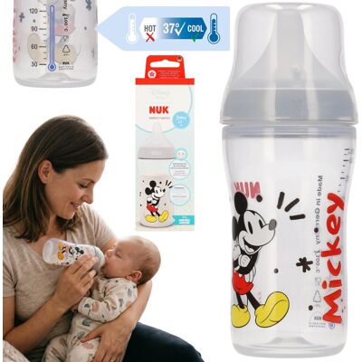 sarcia.eu DISNEY Myszka Mickey BEZPIECZNA butelka do karmienia NUK, ANTYKOLKOWA, silikonowy smoczek 260ml 3m+ sarcia.eu DISNEY Myszka Mickey BEZPIECZNA butelka do karmienia NUK, ANTYKOLKOWA, silikonowy smoczek 260ml 3m+