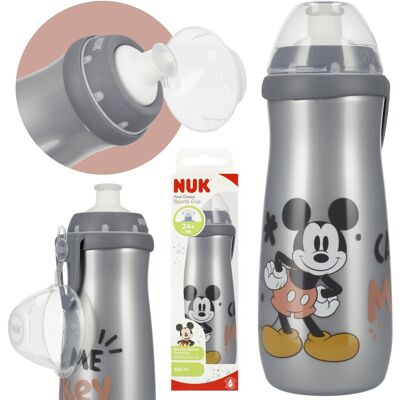sarcia.eu DISNEY Myszka Mickey BUTELKA NA WODĘ z silikonowym ustnikiem, szary BIDON z klipsem 450 ml sarcia.eu DISNEY Myszka Mickey BUTELKA NA WODĘ z silikonowym ustnikiem, szary BIDON z klipsem 450 ml