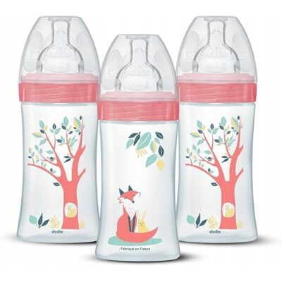 Butelka DODIE EB20 - 270 ml, płaska smoczka, różowa - Butelka dla niemowląt Butelka DODIE EB20 - 270 ml, płaska smoczka, różowa - Butelka dla niemowląt