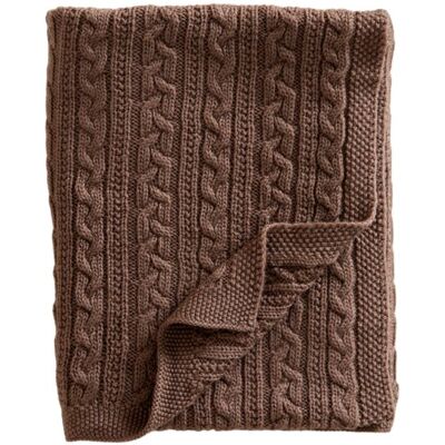 JaBaDaBaDo Dzianinowy Kocyk Ciasteczkowo-Brązowy Wełna Merino, Jackojuno JaBaDaBaDo Dzianinowy Kocyk Ciasteczkowo-Brązowy Wełna Merino, Jackojuno