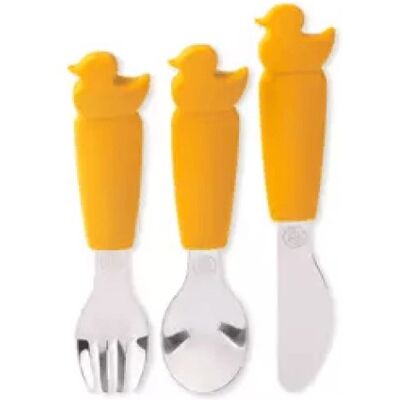 ECO Rascals Zestaw Sztućców Kaczuszka Mustard ECO Rascals Zestaw Sztućców Kaczuszka Mustard