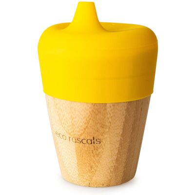 Ecorascals - Bamboo cup with silicone insert - Żółty - Cup Ecorascals - Bamboo cup with silicone insert - Żółty - Cup
