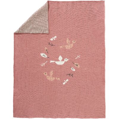 Fresk, Tkany Kocyk Z Bawełny Organicznej, Ptaszki, 80x100 Cm Fresk, Tkany Kocyk Z Bawełny Organicznej, Ptaszki, 80x100 Cm