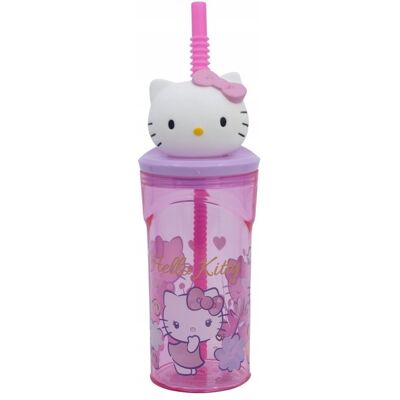 Storline HELLO KITTY RÓŻOWY KUBEK ZE SŁOMKĄ BIDON FIGURKA 3D DLA DZIEWCZYNKI 360 ML Storline HELLO KITTY RÓŻOWY KUBEK ZE SŁOMKĄ BIDON FIGURKA 3D DLA DZIEWCZYNKI 360 ML