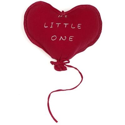 Hi Little One poduszka dekoracyjna do pokoiku BIO muślin HEART Red Hi Little One poduszka dekoracyjna do pokoiku BIO muślin HEART Red