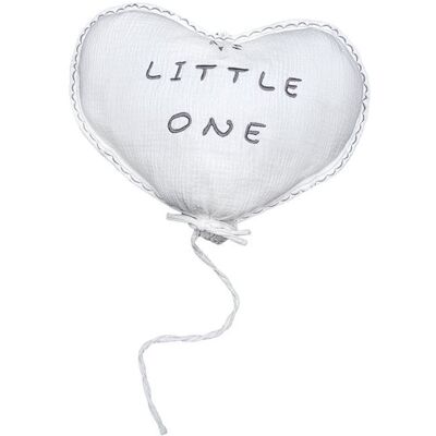 Hi Little One poduszka dekoracyjna do pokoiku BIO muślin HEART White Hi Little One poduszka dekoracyjna do pokoiku BIO muślin HEART White