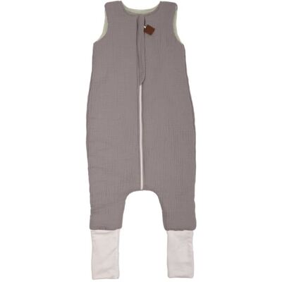 Hi Little One - Śpiworek Dwustronny Piżamka Z Nogawkami Z Organicznej Bio Bawełny Muślin Grey/ Mint Roz M Hi Little One - Śpiworek Dwustronny Piżamka Z Nogawkami Z Organicznej Bio Bawełny Muślin Grey/ Mint Roz M