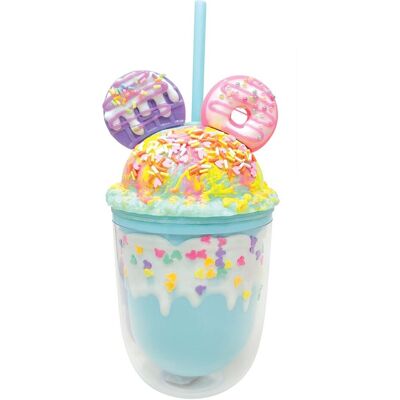 HOT FOCUS 397RB Kubek 350ml ze słomką - Pączki HOT FOCUS 397RB Kubek 350ml ze słomką - Pączki