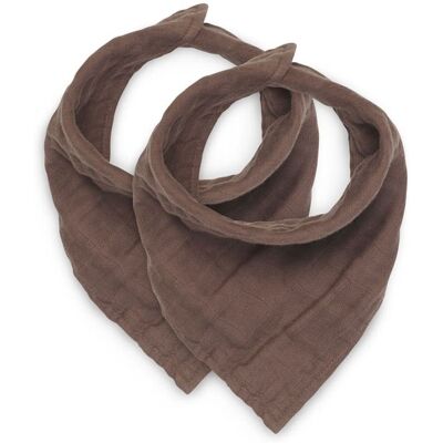 A Little Lovely Company Jollein - 2 śliniaki bandany cotton Chestnut A Little Lovely Company Jollein - 2 śliniaki bandany cotton Chestnut