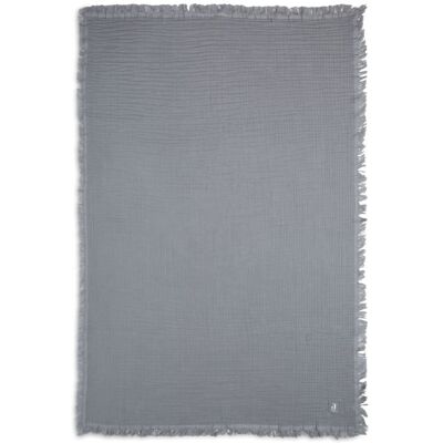 Jollein - Kocyk Muślinowy Hydrophilic Fringe 75 X 100 Cm Storm Grey Jollein - Kocyk Muślinowy Hydrophilic Fringe 75 X 100 Cm Storm Grey