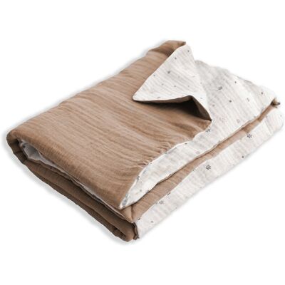 BABY MATEX Kocyk 75x100 Muslin Designe kremowy ciemny beżowy BabyMatex BABY MATEX Kocyk 75x100 Muslin Designe kremowy ciemny beżowy BabyMatex