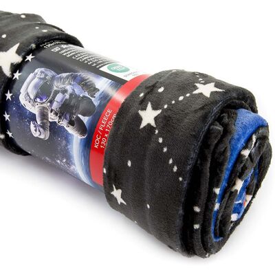 Carbotex Kocyk Dziecięcy Z Miękkiego Coralu Puszysty Koc Nasa Czarny 130x170 Carbotex Kocyk Dziecięcy Z Miękkiego Coralu Puszysty Koc Nasa Czarny 130x170