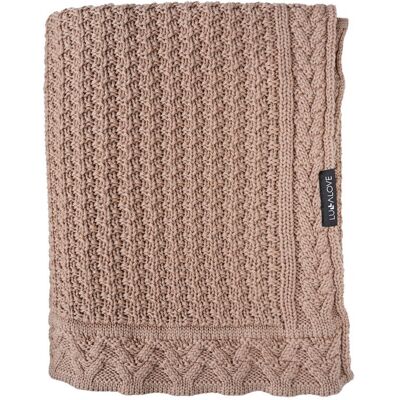 Kocyk Merino Premium - Ciasteczko Karmelowy Beż Lullalove Kocyk Merino Premium - Ciasteczko Karmelowy Beż Lullalove