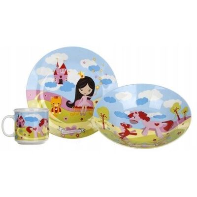 Banquet KOMPLET obiadowy śniadaniowy 3cz dla DZIECI księżniczka TALERZE box miska Banquet KOMPLET obiadowy śniadaniowy 3cz dla DZIECI księżniczka TALERZE box miska