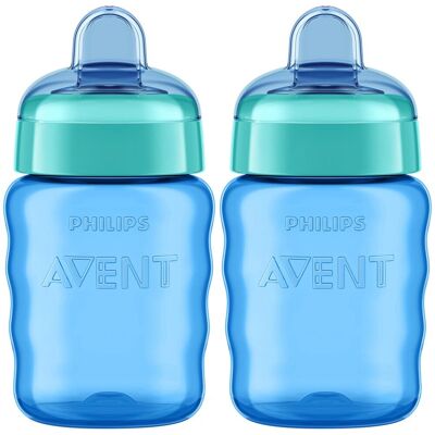 Kubek niekapek PHILIPS AVENT SCF553/05, 2 szt. - 260ml niebieski silikonowy ustnik dziecko 9m+ treningowy kubeczek Kubek niekapek PHILIPS AVENT SCF553/05, 2 szt. - 260ml niebieski silikonowy ustnik dziecko 9m+ treningowy kubeczek