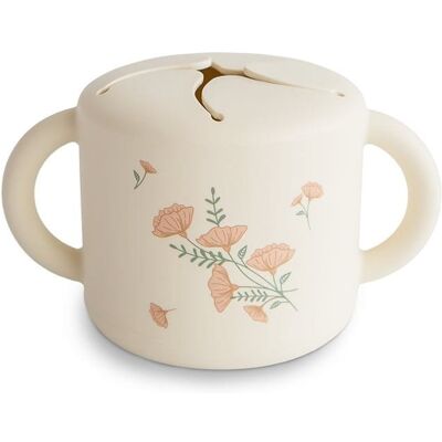 Mushie Pink Flowers Wodoodporny silikonowy kubek dla dzieci Mushie Pink Flowers Wodoodporny silikonowy kubek dla dzieci