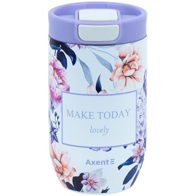 Kubek termiczny 350 ml z kwiatkami Axent Violet Whispers Kubek termiczny 350 ml z kwiatkami Axent Violet Whispers