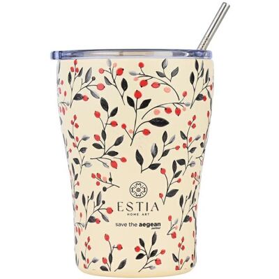 Estia Kubek Termiczny Bloom Beige 350ml ze Słomką Estia Kubek Termiczny Bloom Beige 350ml ze Słomką